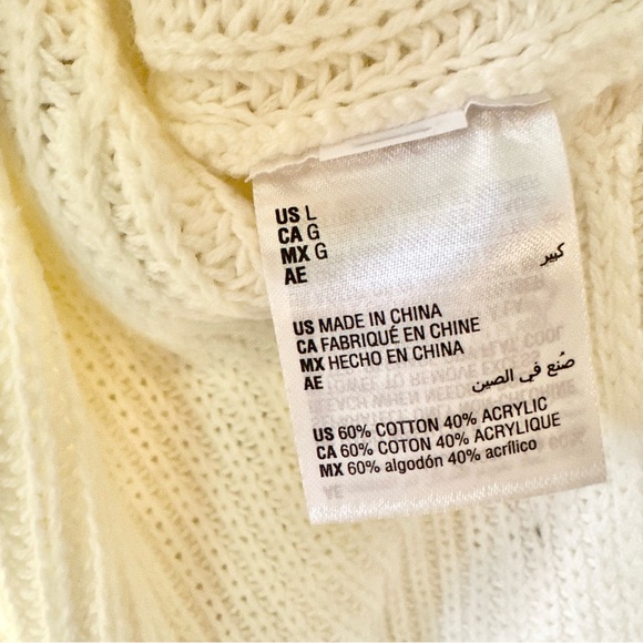 NWT INC International Concepts Cream Turtleneck Cable Knit Rhinestone Sweater - Picture 6 of 10